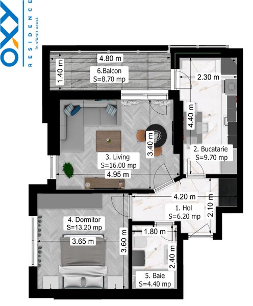 Rahova, Oxy Residence, 2 camere 58 mp mega discount